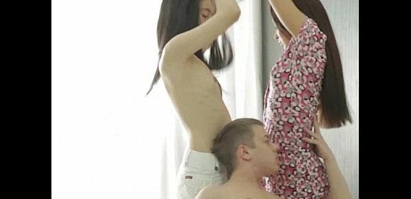 Two Horny Lesbians In A Sexy Threesome